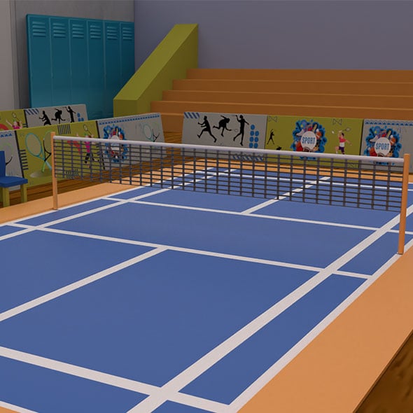 Cartoonish Badminton Court - 3DOcean Item for Sale