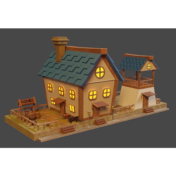 Cartoonish House Model - 3DOcean Item for Sale