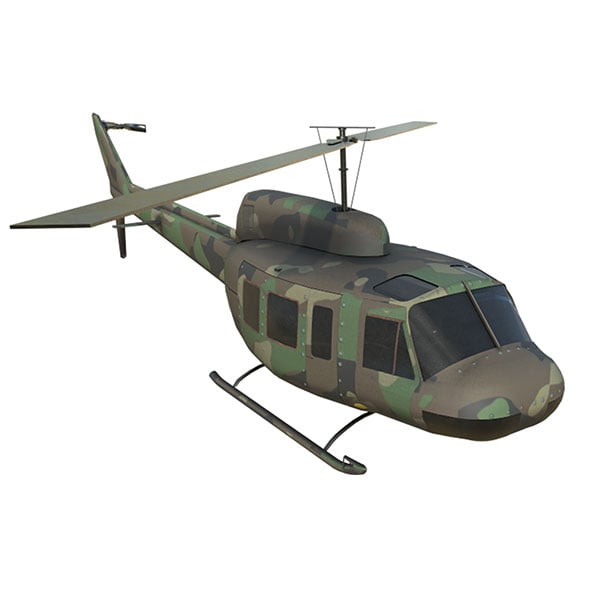 Military Helicopter Bell UH-1 Iroquois - 3DOcean Item for Sale
