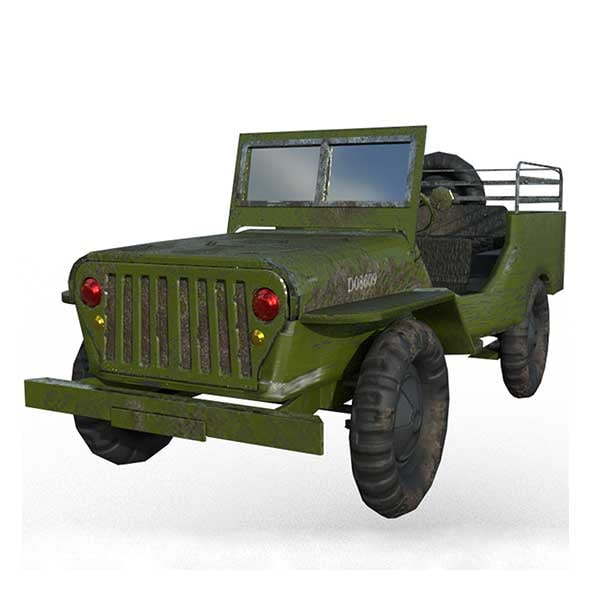 Military Jeep Low Poly - 3DOcean Item for Sale