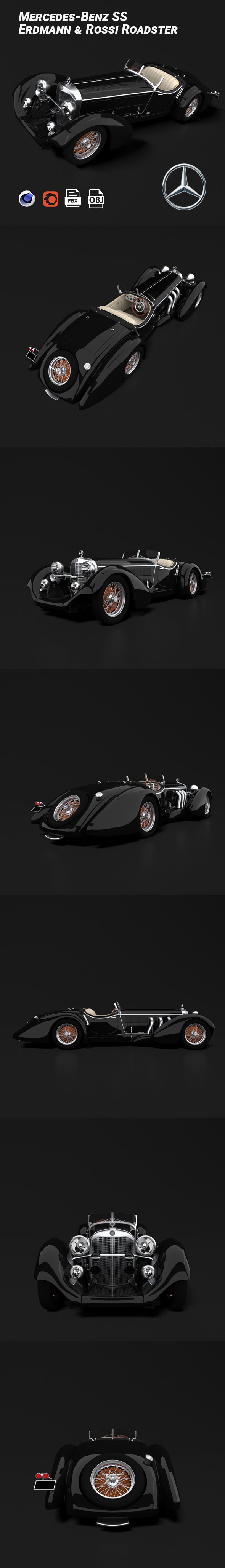 Mercedes-Benz SS Erdmann Rossi Roadster - 3DOcean Item for Sale