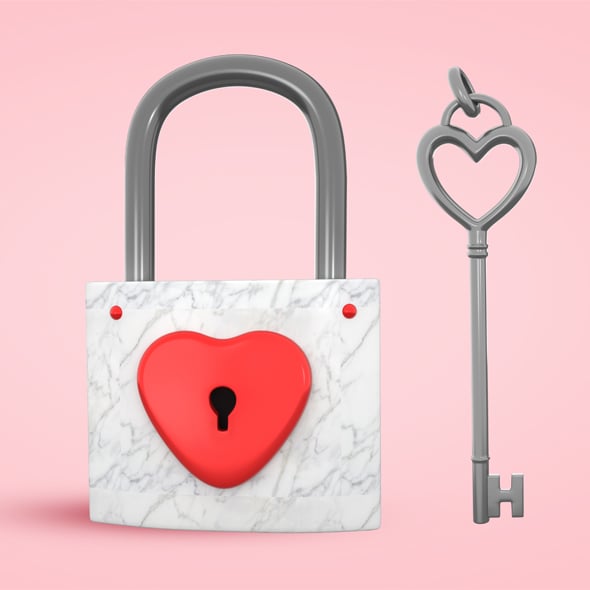 Lock And Key With Heart Shape - 3DOcean Item for Sale
