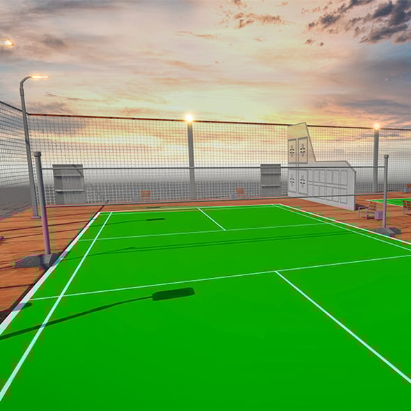 Badminton Court Outdoor - 3DOcean Item for Sale