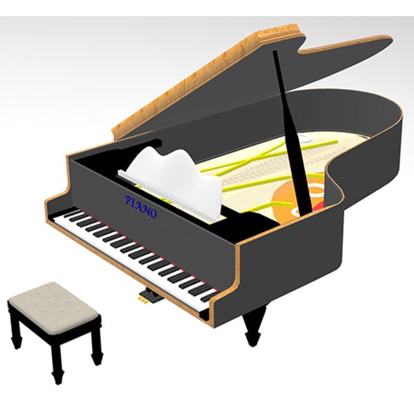 Piano 3D Model - 3DOcean Item for Sale