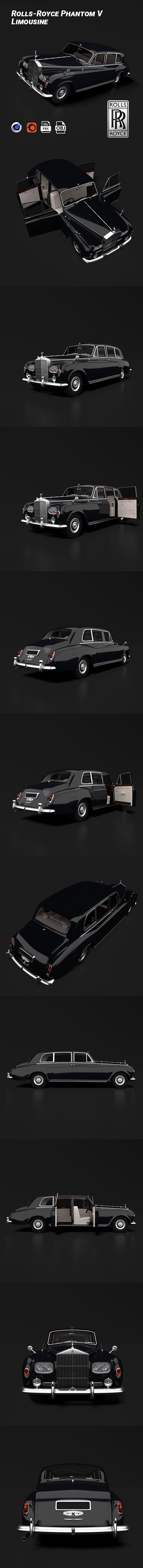 Rolls-Royce Phantom V By Park Ward Limousine - 3DOcean Item for Sale