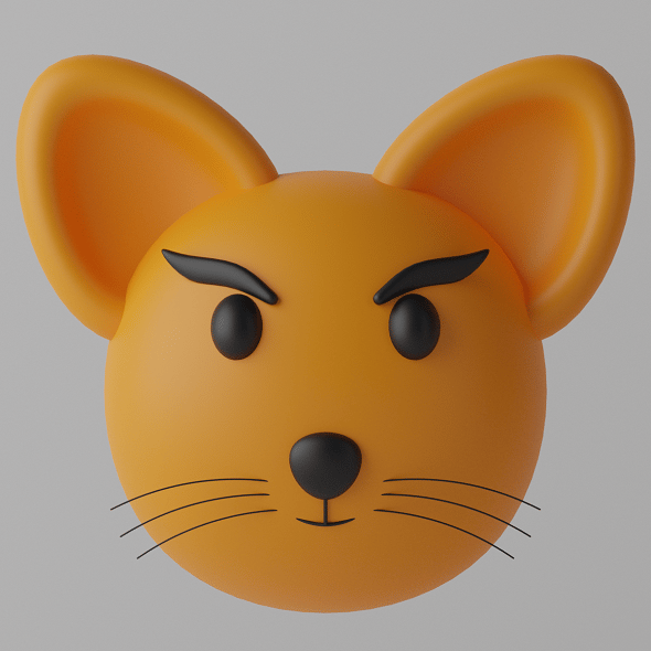 Cartoon Cute Fox Head 1 3D model - 3DOcean Item for Sale