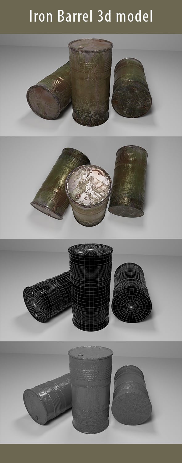 Iron Barrel - 3DOcean Item for Sale