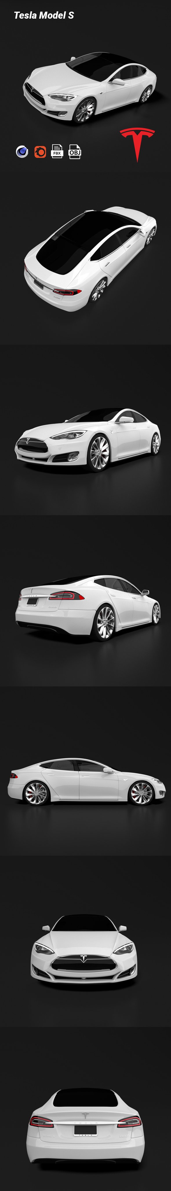Tesla Model S - 3DOcean Item for Sale