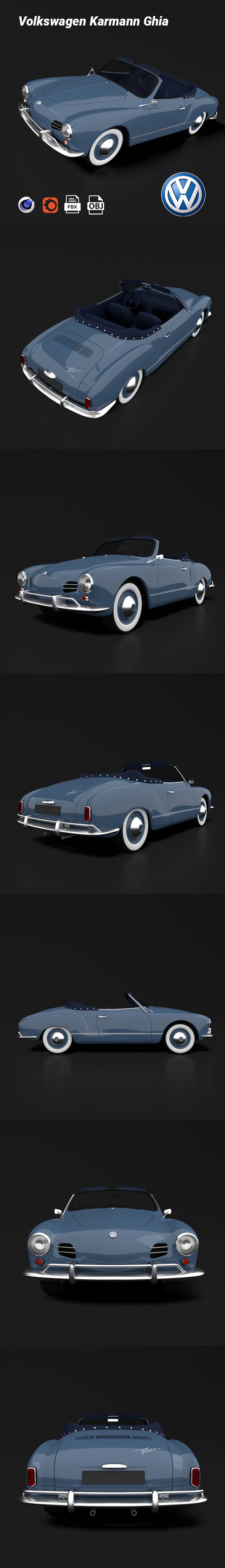 Volkswagen Karmann Ghia - 3DOcean Item for Sale