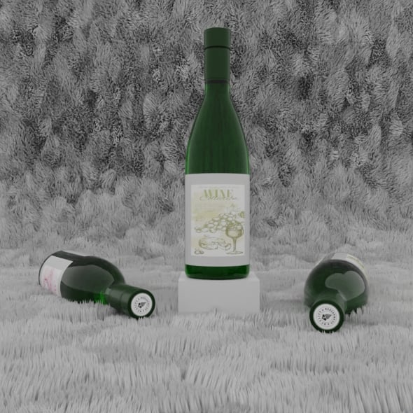 wine bottle 3d model - 3DOcean Item for Sale
