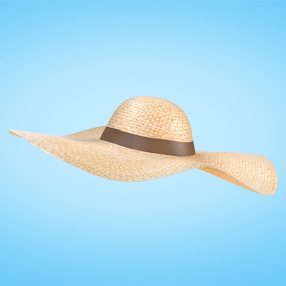 Straw Sun Hat Low-poly 3D Model - 3DOcean Item for Sale