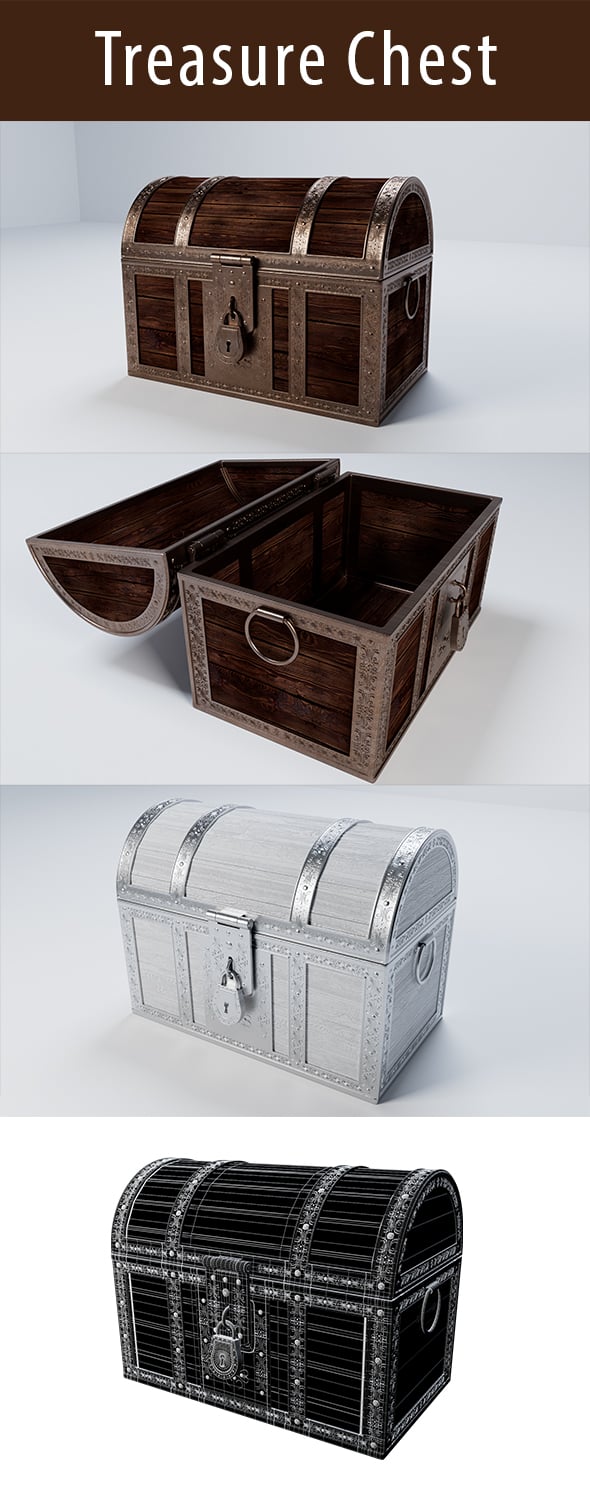 Treasure Chest 3d Model - 3DOcean Item for Sale