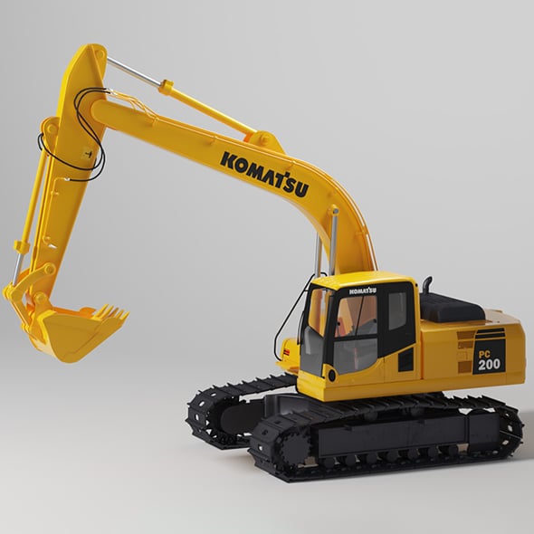 Komatsu Excavator PC200-8 3D model - 3DOcean Item for Sale