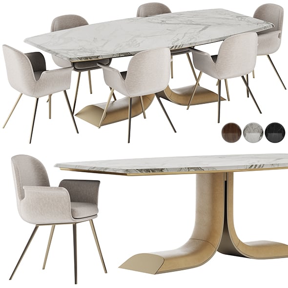 Turri SOUL Dining Set - 3DOcean Item for Sale