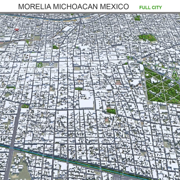 Morelia city Michoacan Mexico 3d model 30km - 3DOcean Item for Sale