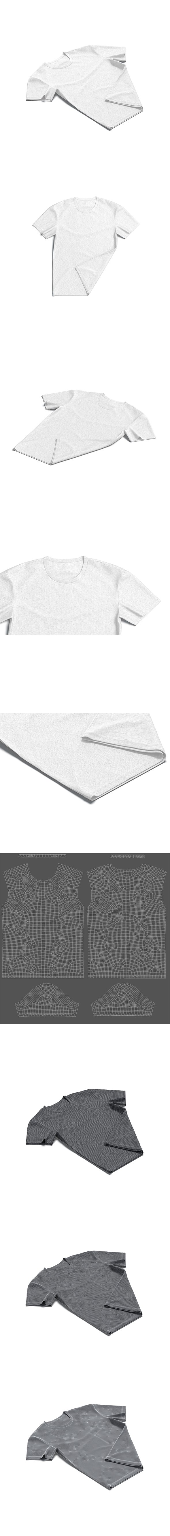 Flat Lay T-shirt - basic folded corner tee-shirt - 3DOcean Item for Sale