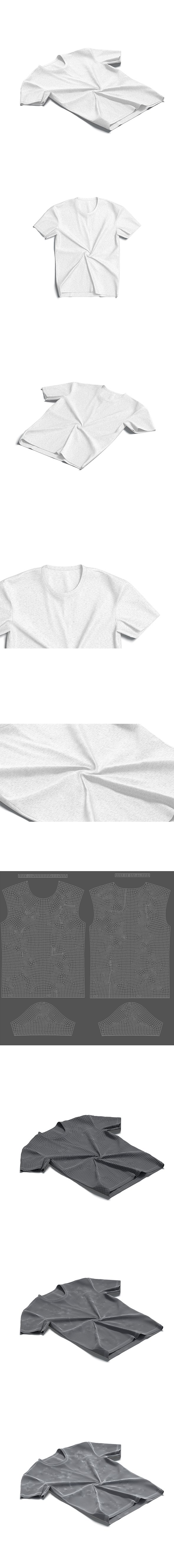 Flat Lay T-shirt - twisted fabric basic tshirt - 3DOcean Item for Sale