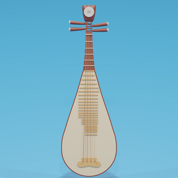 Chinese Instruments Pipa 3D model - 3DOcean Item for Sale