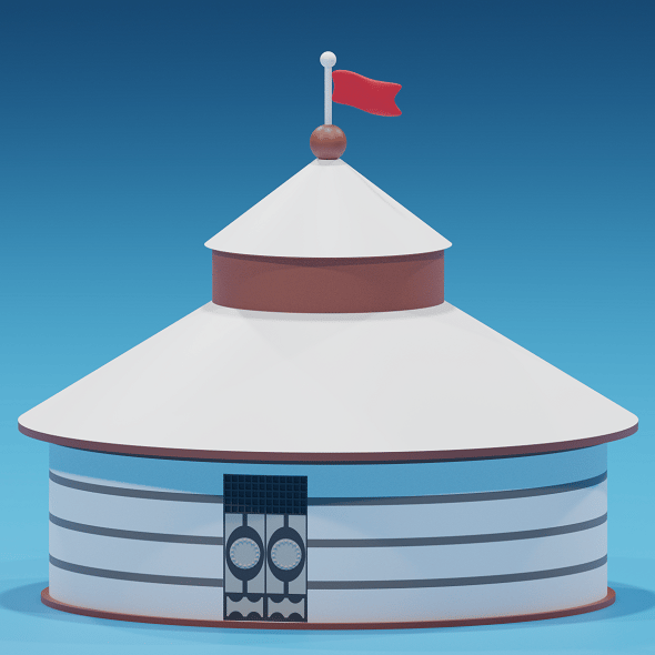 Cartoon Mongolian Yurt 1 3D model - 3DOcean Item for Sale