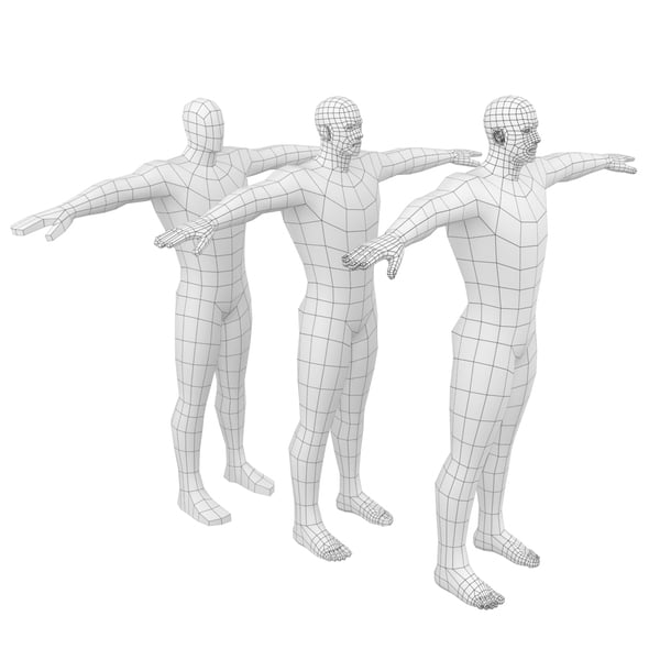 Hero Male in T-Pose Base Mesh - 3DOcean Item for Sale