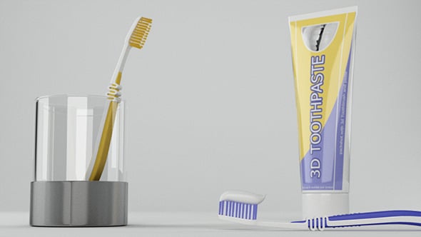 Toothbrush And ToothPaste Packshot - 3DOcean Item for Sale
