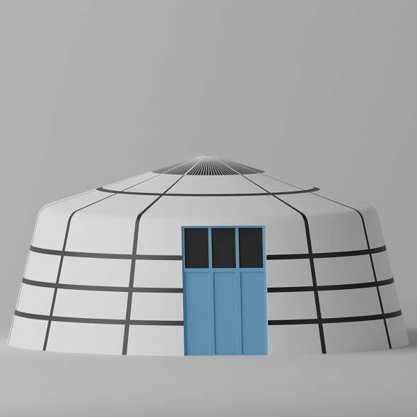 Cartoon Mongolian Yurt 2 3D model - 3DOcean Item for Sale