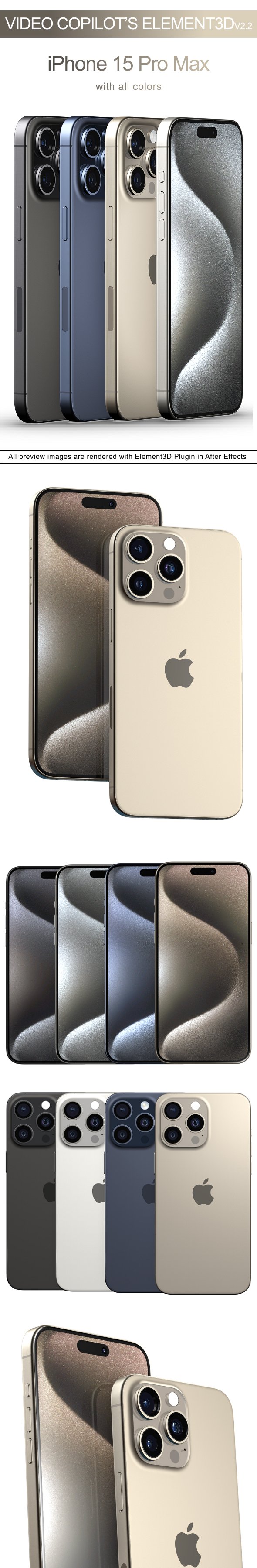 Element3D - iPhone 15 Pro Max - 3DOcean Item for Sale