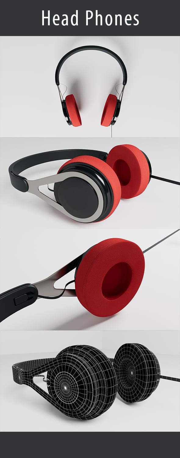 Headphones 3d Model - 3DOcean Item for Sale