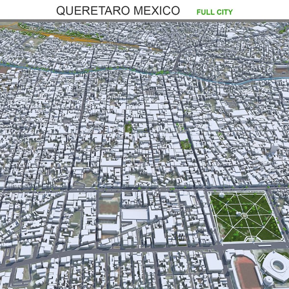 Queretaro city Mexico 3d model 45km - 3DOcean Item for Sale