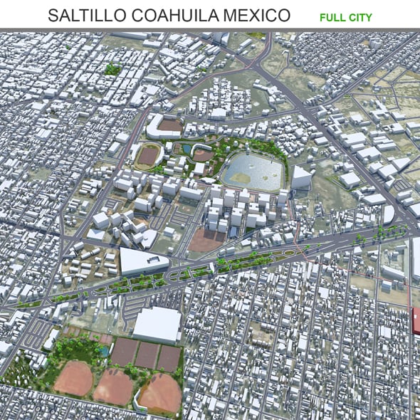 Saltillo city Coahuila Mexico 3d model 25km - 3DOcean Item for Sale
