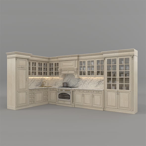European Style Kitchen 9 - 3DOcean Item for Sale