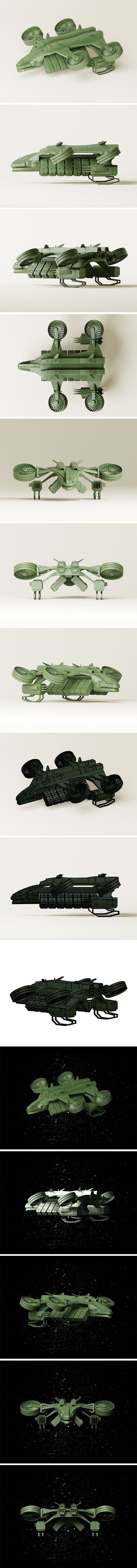 Sci-Fi Spaceship 3d Model - 3DOcean Item for Sale