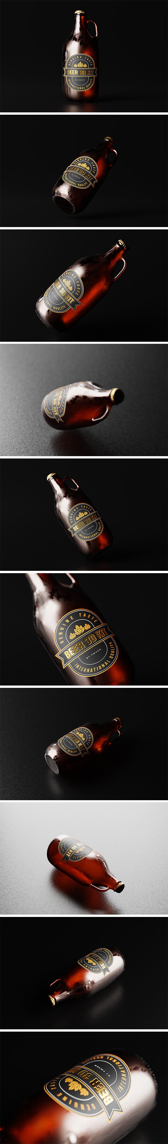 Growler Beer Bottle - 3DOcean Item for Sale