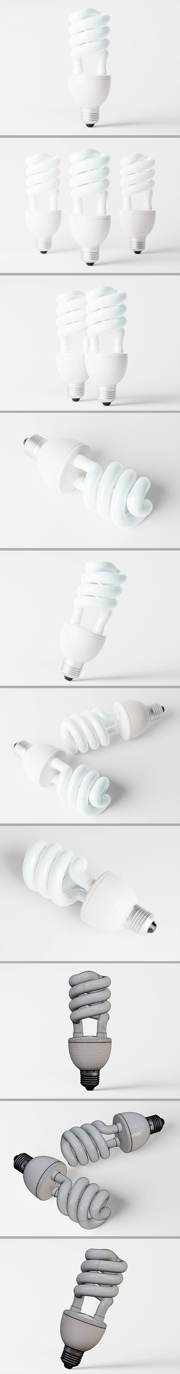 Fluorescent bulb 3D model - 3DOcean Item for Sale
