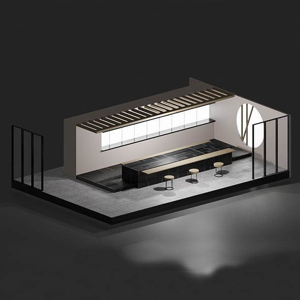 sushi restaurant interior - 3DOcean Item for Sale