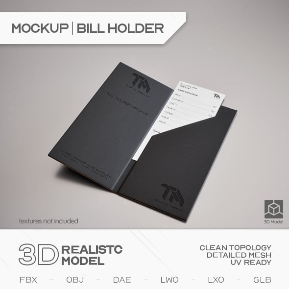 Bill Holder | 3D Model Mockup - 3DOcean Item for Sale