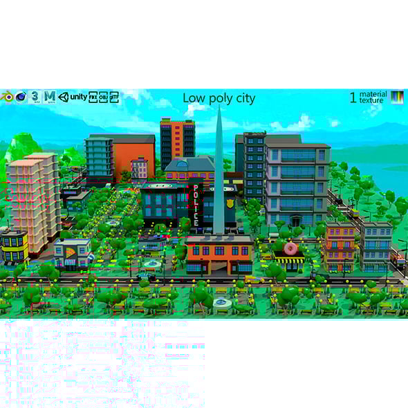 Low poly city - 3DOcean Item for Sale