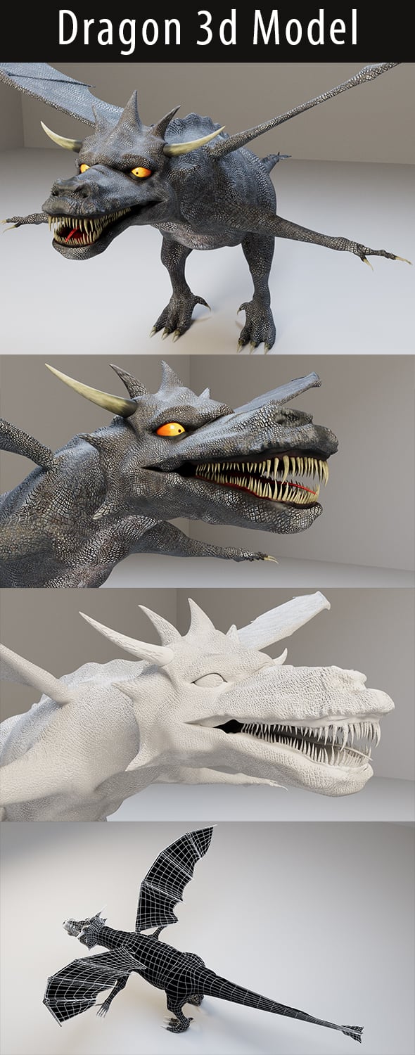 Dragon 3d Model - 3DOcean Item for Sale