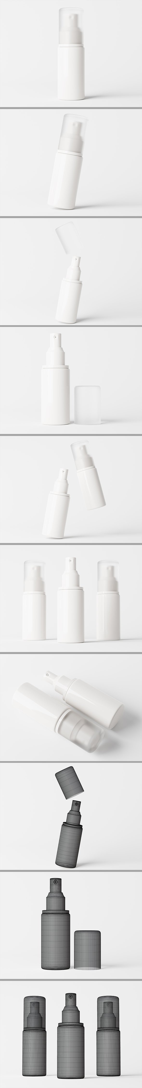 Cosmetic packaging spray bottle 3D model - 3DOcean Item for Sale