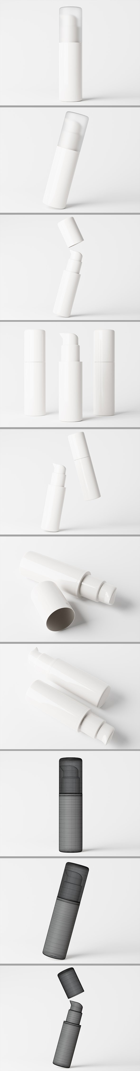 Cosmetic packaging pump bottle 3D model - 3DOcean Item for Sale