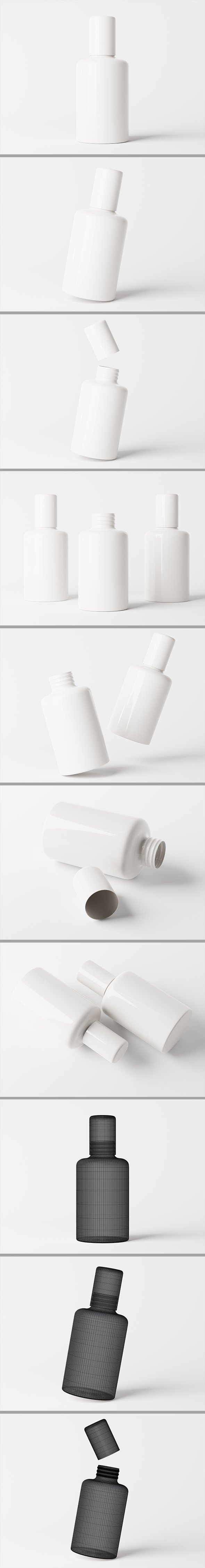 Cosmetic packaging bottle 3D model - 3DOcean Item for Sale