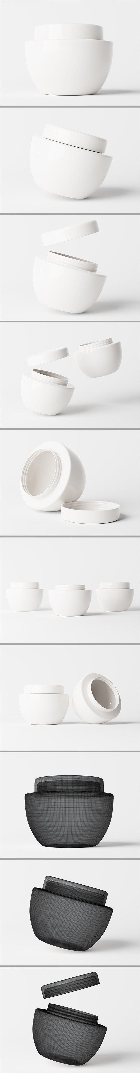 Cosmetic packaging jar 3D model - 3DOcean Item for Sale