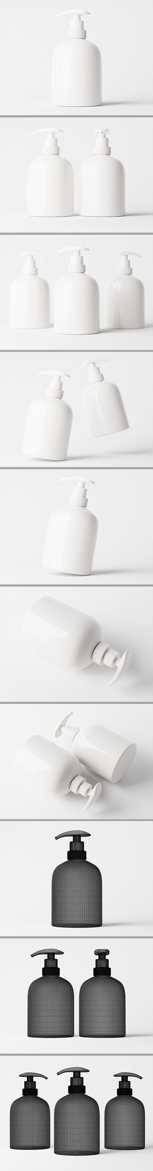 Cosmetic packaging pump bottle 3D model - 3DOcean Item for Sale