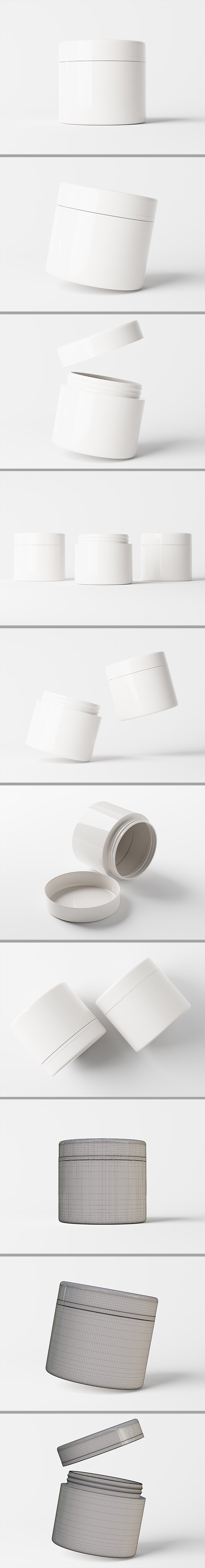 Cosmetic packaging jar 3D model - 3DOcean Item for Sale
