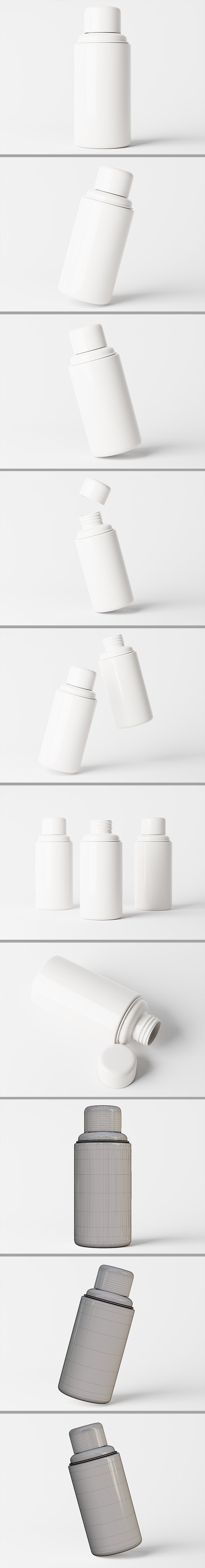 Cosmetic packaging bottle 3D model - 3DOcean Item for Sale