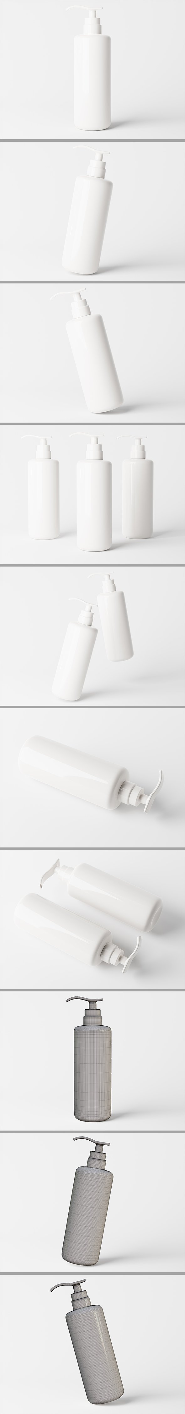 Cosmetic packaging pump bottle 3D model - 3DOcean Item for Sale
