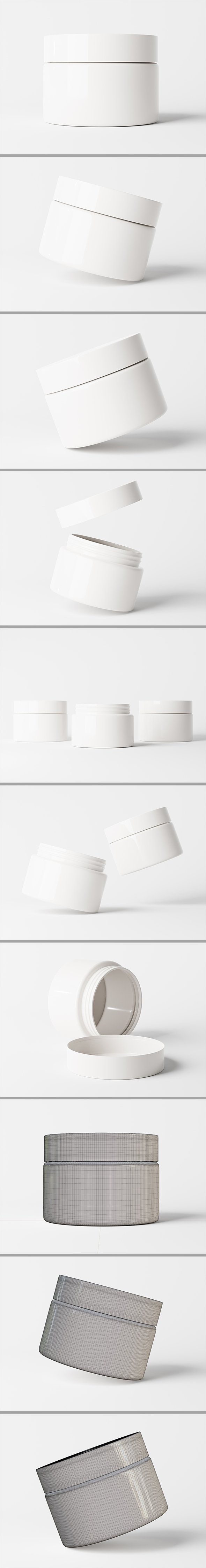 Cosmetic packaging jar 3D model - 3DOcean Item for Sale