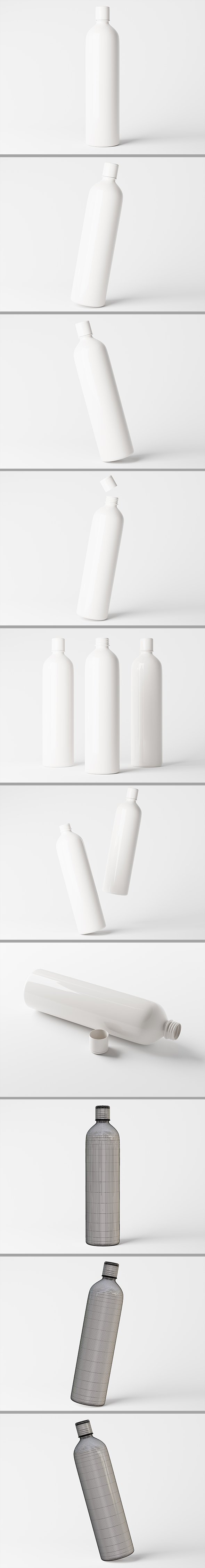 Slim and tall cosmetic packaging bottle 3D model - 3DOcean Item for Sale