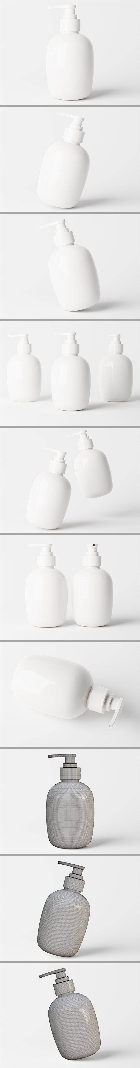 Cosmetic packaging pump bottle 3D model - 3DOcean Item for Sale