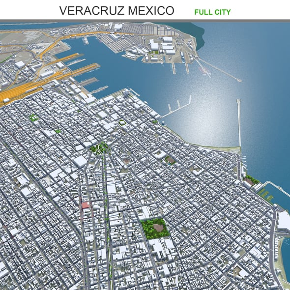 Veracruz city Mexico 3d model 20km - 3DOcean Item for Sale